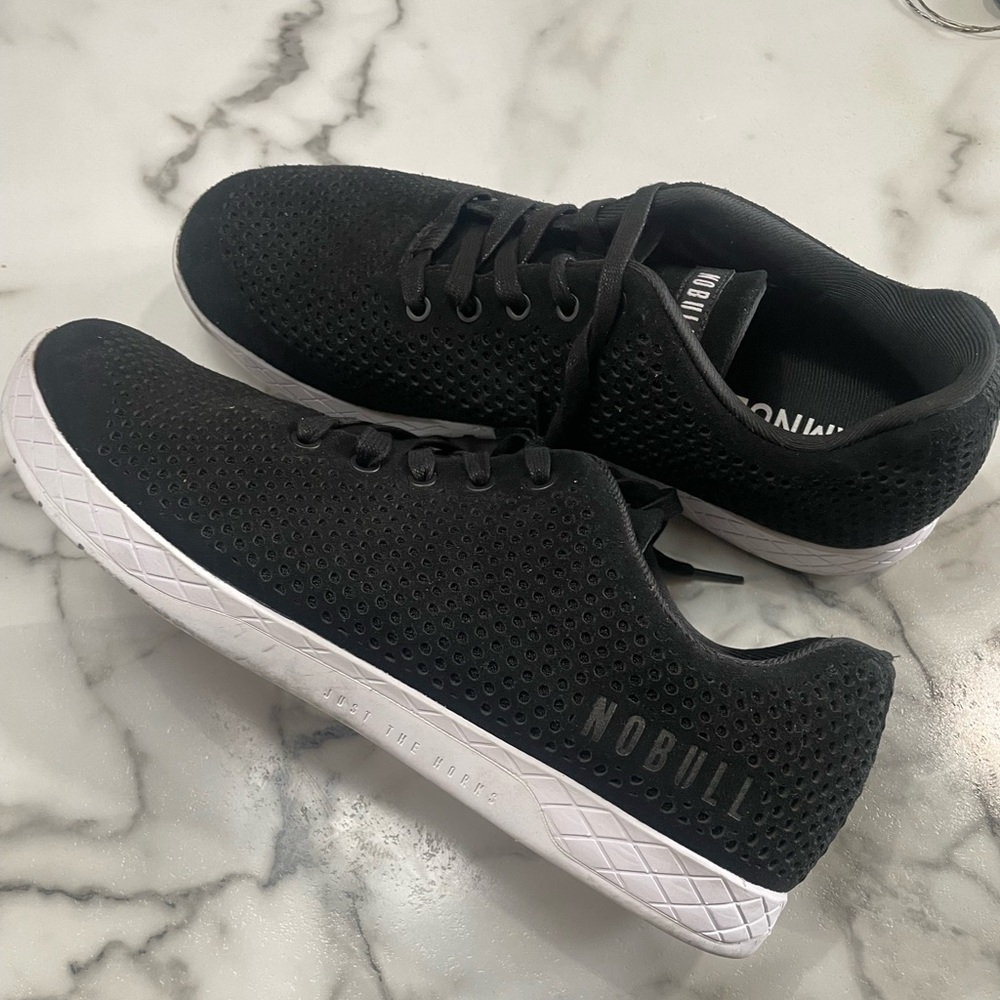 Size 14 black and white suede trainer shoes from Nobull. Amazing shoe!!